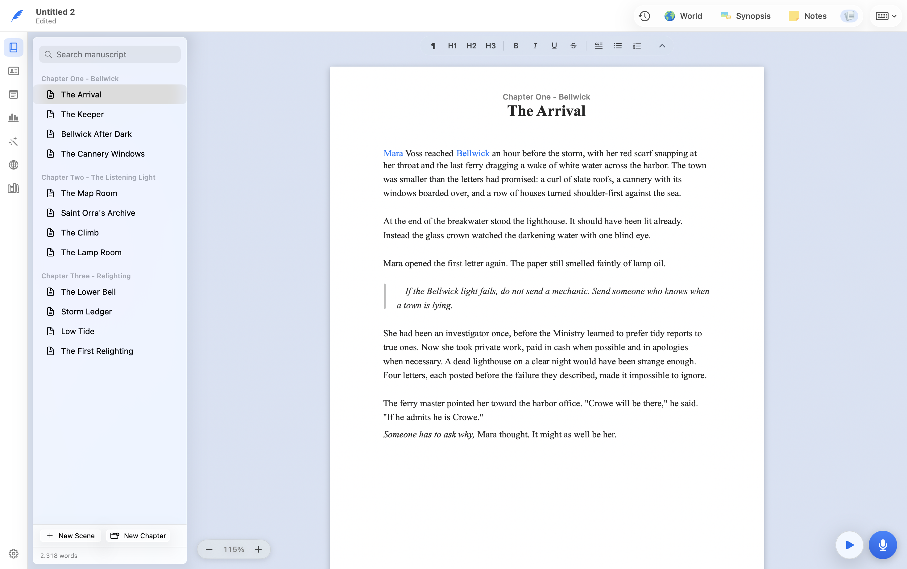 Everwrite manuscript editor
